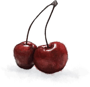 Ilustrated cherries for Monday recipe