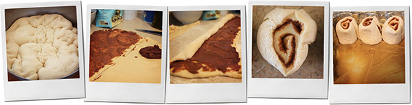 Montage of how to make cinnamon buns