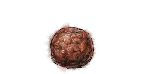 Kofte meatball illustration for meatball recipe