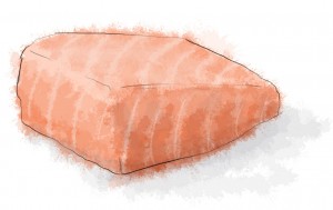 Salmon with mustard cream sauce and leeks