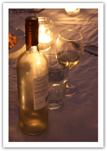 White wine and glasses