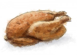 Roast Chicken illustration for chicken with orange recipe