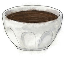 Chocolate pot illustration for Parisian chocolate pot recipe