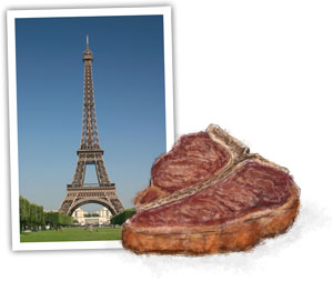Steak and the Eiffel tower - a recipe for romance