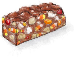 Halloween rocky road illustration for easy halloween recipe party ideas