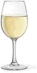 White wine illustration for easy roast chicken recipe White wine illustration for easy roast chicken recipe