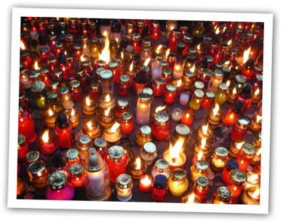 All Souls candles in Warsaw for Potato Rosti Recipe