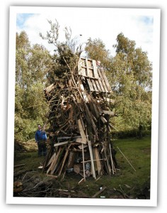 Building a bonfire photo for bonfire night Guy Fawks chili recipe