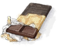 Bar Of Chocolate Illustration for snow day frozen hot chocolate recipe
