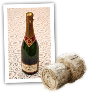 Champagne photo and cork illustration for New Year's Eve champagne advice by Sarah Knowles