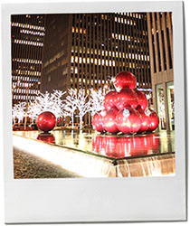 Christmas bauble decoration in midtown Manhattan
