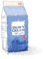 Illustration of cream for easy panettone bread pudding recipe