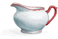 Gravy Jug illustration for bread sauce mashed potatoes recipe