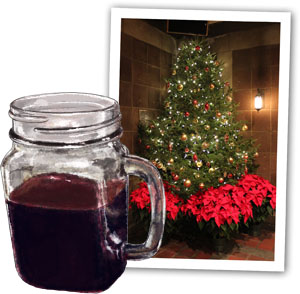 Mulled Wine Illustration and a Christmas tree for mulled wine recipe