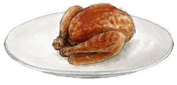 Illustrated roast Poussin for Christmas dinner recipes