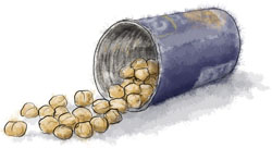 Chick peas illustration for hummus recipe