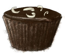 Chocolate Coconut Cupcake Illustration for cupcake recipe