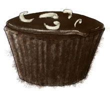 Chocolate Coconut Cupcake Illustration for cupcake recipe Chocolate Coconut Cupcake Illustration for cupcake recipe