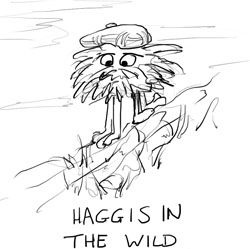 Haggis illustration for Burns' night recipe