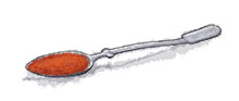 Paprika spoon for chili recipe