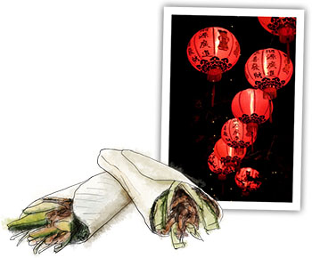 Chinese New Year Illustrations for Duck and Pancakes recipe