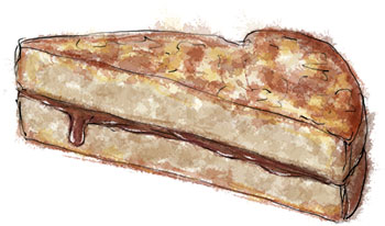 Nutella French toast illustration for Valentines Breakfast in Bed recipes