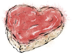 Love Toast illustration for breakfast in bed Valentines recipe ideas