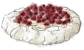 Pavlova illustration for pavlova recipe