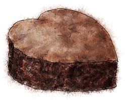 Brownie illustration for Valentines chocolate raspberry brownie recipe
