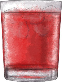 Campari And Soda illustration for mozzarella ball tomato sauce recipe