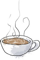 Coffee illustration for diner buttermilk pancake recipes