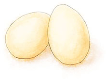 Eggs illustration for deviled eggs recipe