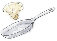 Illustration of flipping pancakes for pancake day recipes