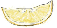 Slice of lemon illustration for mayonnaise and potato recipes