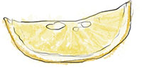 Slice of lemon illustration for Royal Wedding lemon scone recipe Slice of lemon illustration for Royal Wedding lemon scone recipe