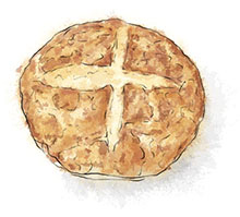 Irish Soda Bread illustration for St Patrick's Day recipes