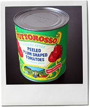 Tin of tomatoes illustration for minestrone recipe