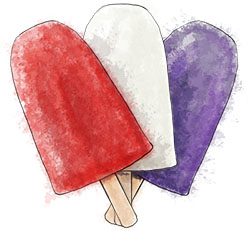 A fan of red, white and blue popsicles for July 4th