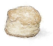 Scone illustration for summer strawberry and cream recipes Scone illustration for summer strawberry and cream recipes