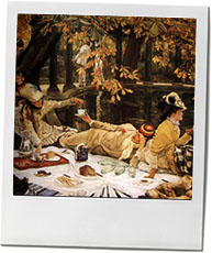 Tissot's painting of a luxurious picnic for picnic recipes