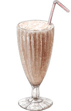 chocolate milkshake illustration for summer movie recipes