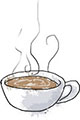 Coffee illustration for brunch pancke recipe