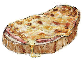 Croque Monsieur Food Illustration for recipe