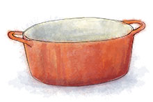 le creuset illustration for duck confit recipe