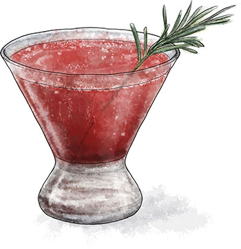 Blackberry Fizz cocktail illustration for cocktail recipe