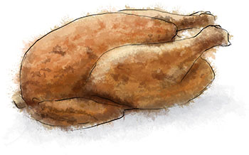 Chicken illustration for tarragon chicken recipe