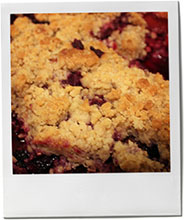 Photo of a fruit crumble for a hurricane fruit crumble recipe