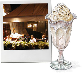 Tiramisu ice cream illustration and St Marks Square