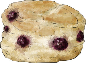 Blackberry Scone illustration for afternoon tea recipe