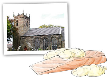 Salmon And Hollandaise illustration and Brindle Church for summer salmon recipe